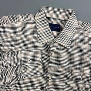 Calder Carmel Plaid Button Up Shirt Men’s Large Tan Black Corp Style